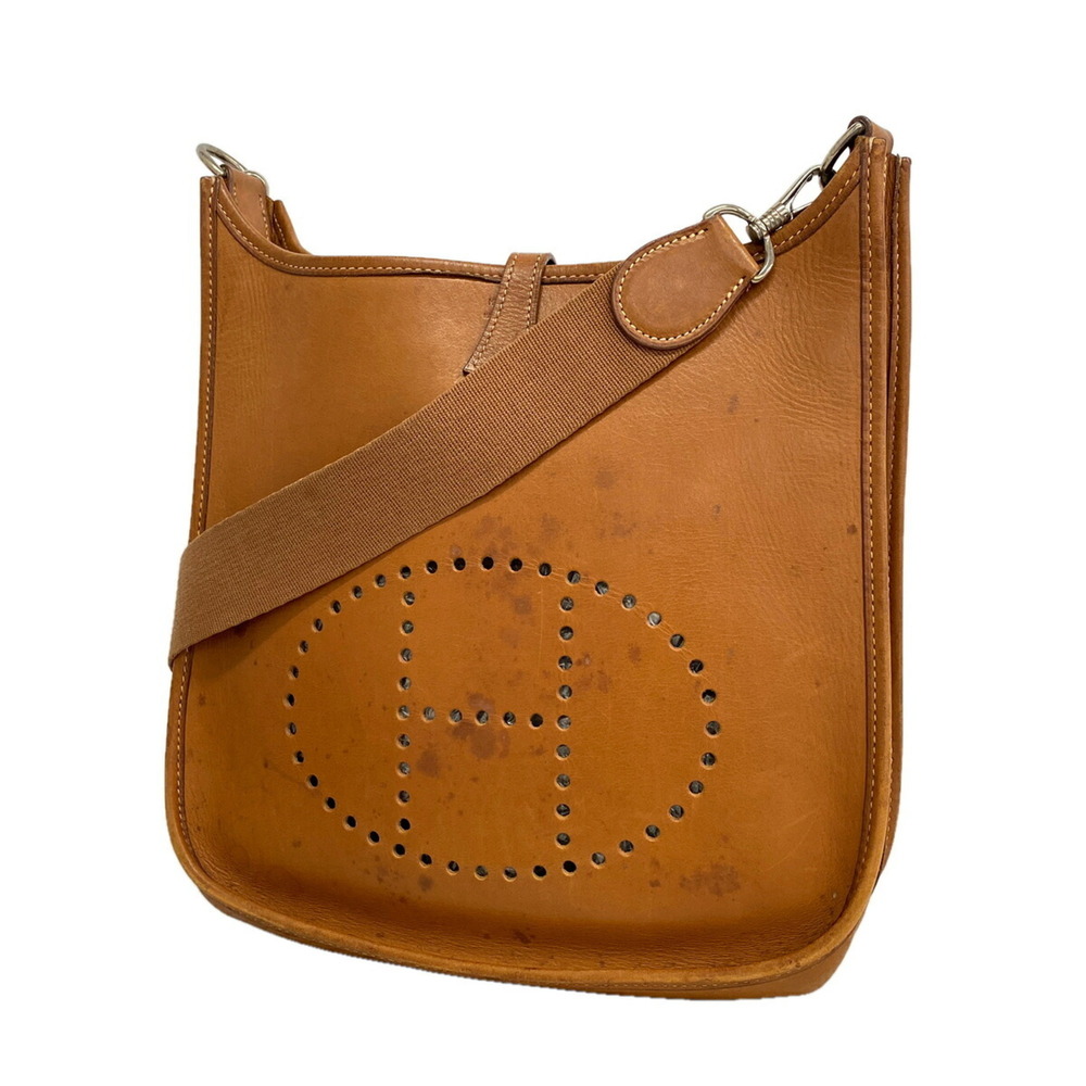 Hermes Evelyne 1 PM Shoulder Bag, Vache Natural, □C stamp, Women's, P3490346